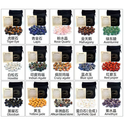 Natural Crystal Agate Rune Set Stones for Divination and Meditation