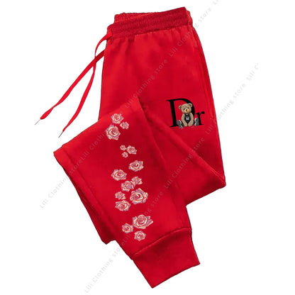 Soft Joggers with Bear Graphic Fleece-Lined for All Day Warmth