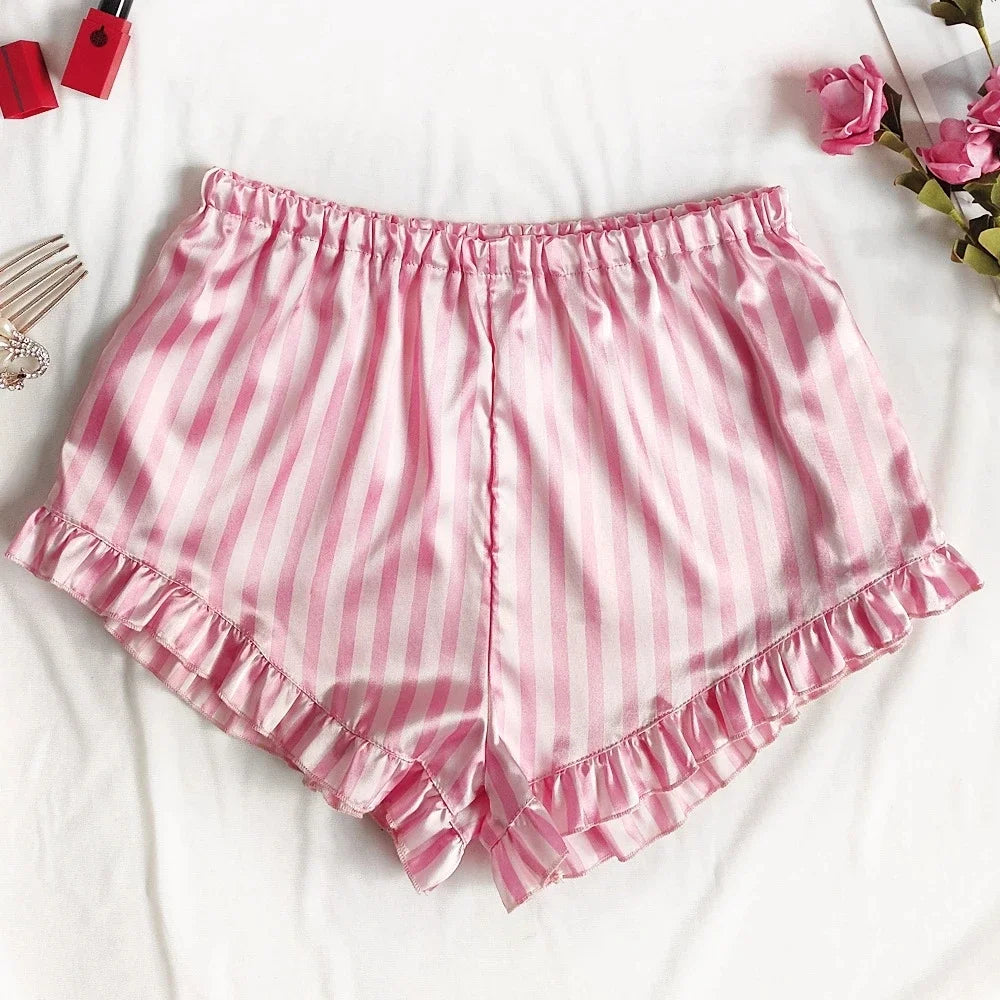 Breathable Pajama Set for Women with Warm Nights Satin Sleepwear