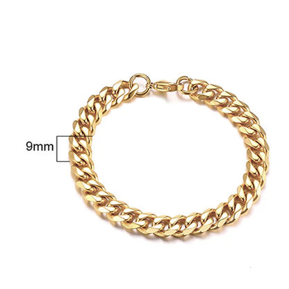 Stainless steel Cuban link chain bracelet