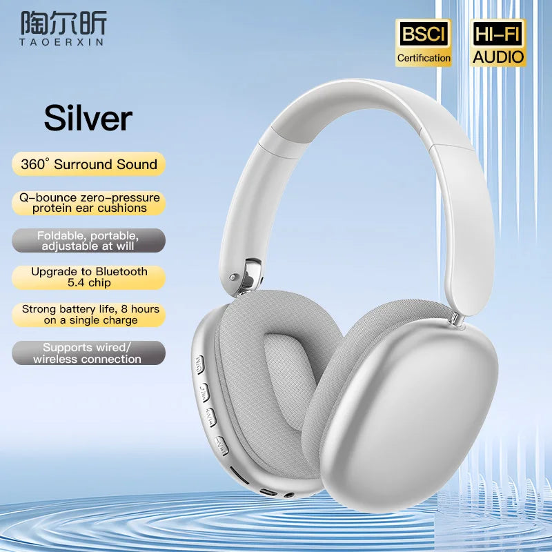 Bluetooth over-ear headphones with active noise cancellation
