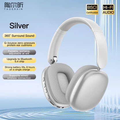 Bluetooth over-ear headphones with active noise cancellation