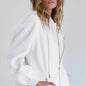 Women's Cotton Blend Hooded Sweatshirt With Zipper And Drawstring Pocket Long Sleeve