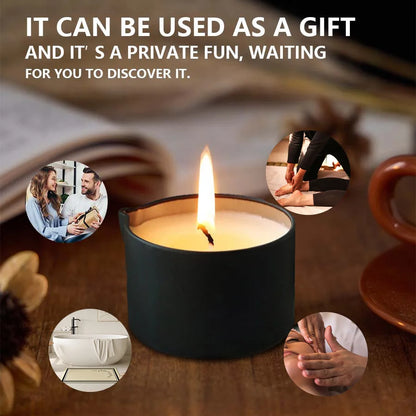 Scented massage oil candle for an evening ritual