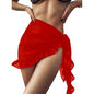 Women's Polyester Wrap Skirt With Tatting Edge Detailing And Tailored Tie Closure