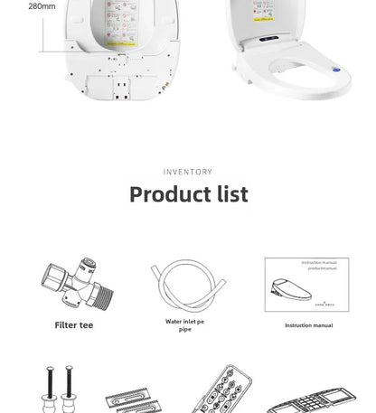 Smart Bidet Seat with Temperature Controlled Water and Drying