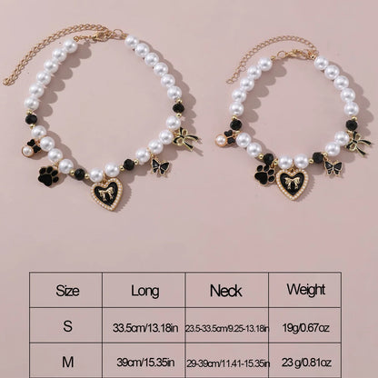 Imitation Pearl Cute Dog Necklace Pet Collar Accessories Jewelry Neck Chain For Small Dogs Large Dog Cats necklace