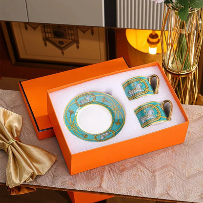 Delicate Porcelain Coffee Cup With Saucer Gift Set For Tea Time