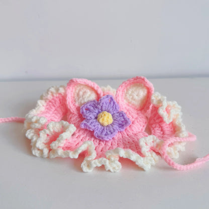 Soft Hat Hand-Crocheted with Elastic Fit for Cats Photo Prop