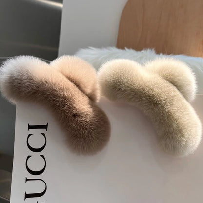 Winter Faux Fur Hair Claw Rabbit Hair Hairpins Plush Hair Clip Barrette Crab Headwear For Women Girls Hair Accessories