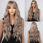 Brown Blonde Ombre Natural Hair Wigs for Women Long Wavy With Dark Roots Synthetic Wig for Women Heat Resistant Coaplay Wigs