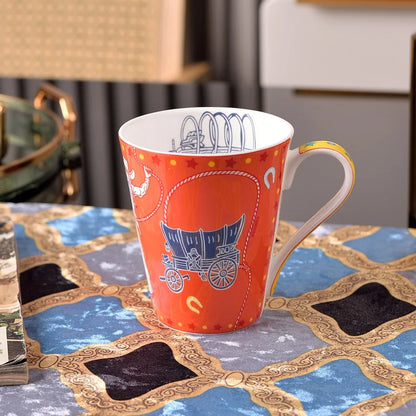 Underglaze Bone Porcelain Mug 300ml Capacity for Coffee and Tea Daily