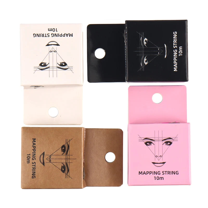 Women’s Eyebrow Tattoo Thread Marker with Cotton Ruler for Mapping Lines