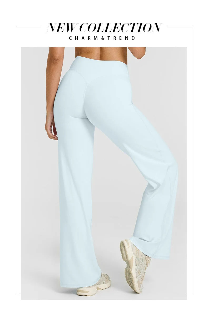 Yoga Pants Mid Rise Straight Leg Fit Second Skin Feel