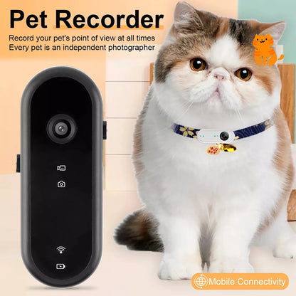 2-in-1 Pet Camera Collar - The ultimate fusion of pet POV and home security. Wireless Pet Dog Cat Collar Camera 120 Degree Wide Angle Pet Sports Action Camera Monitor For Video Records Indoor Outdoor 32GB