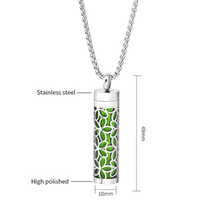Aromatherapy diffuser necklace with geometric locket pendant