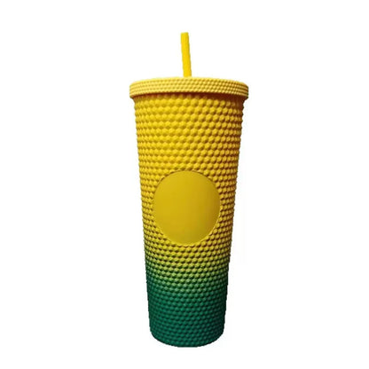 2026 Luxury Diamond Cold Cup Tumbler with Straw | Double Wall Iced Coffee Cup | Starbucks-Style Reusable Cup