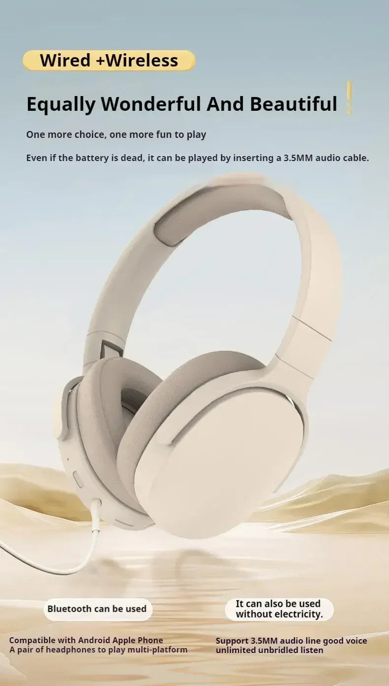 Wireless Over-Ear Headphones With ANC Bluetooth 5.3 HD Mic