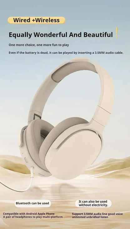 Wireless Over-Ear Headphones With ANC Bluetooth 5.3 HD Mic