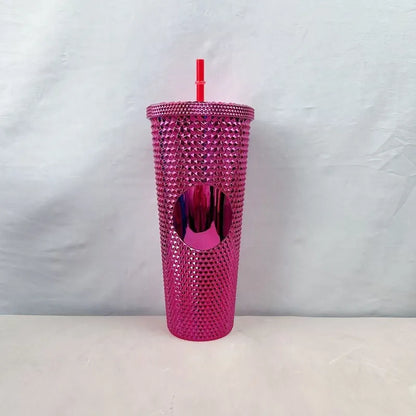 2026 Luxury Diamond Cold Cup Tumbler with Straw | Double Wall Iced Coffee Cup | Starbucks-Style Reusable Cup