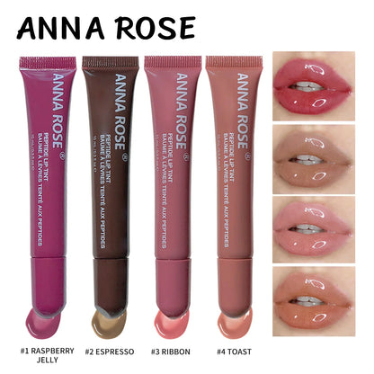 Lip gloss hydrating peptide lip glaze with moisturizing color in squeeze tubes