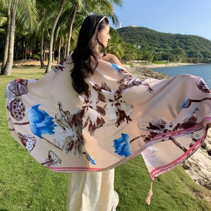 Women's printed beach sarong wrap scarf and sun cover