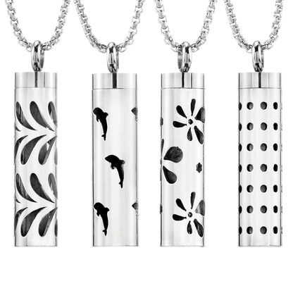 Aromatherapy diffuser necklace with geometric locket pendant