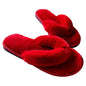 1 Pair Plush Women Slippers Thicken Furry Soft Warm Practical Winter Thermal Flip Flops for Home Indoor