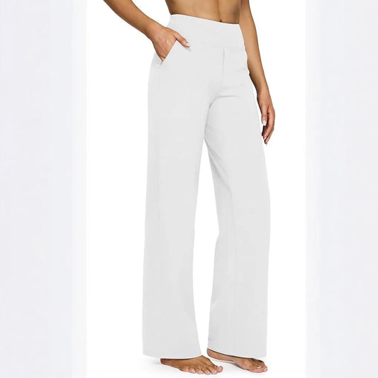 Yoga Pants Women Wide Leg Pants with Pockets High Waist Stretch Dress Casual Sweatpants Petite/Regular/Tall