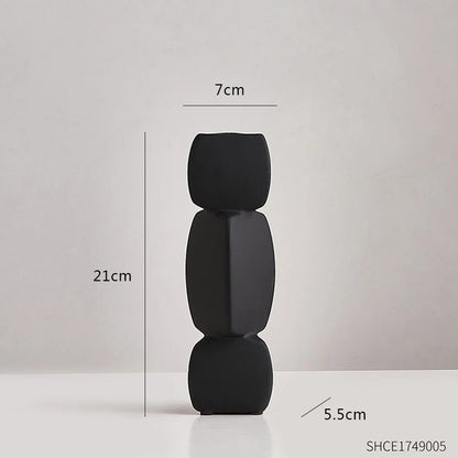 Modern Minimalist Black Vase - Nordic Style Home Decor Art Ornament for Living Room