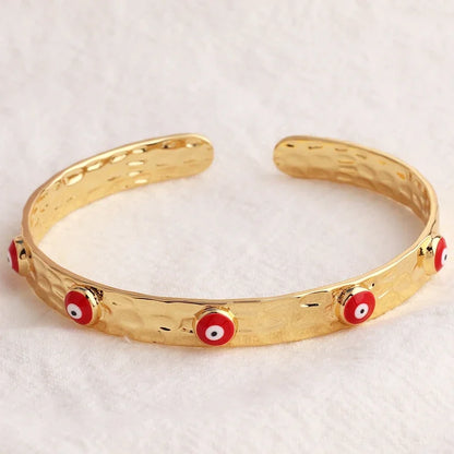 Women’s gold-plated evil eye crystal cuff bracelet