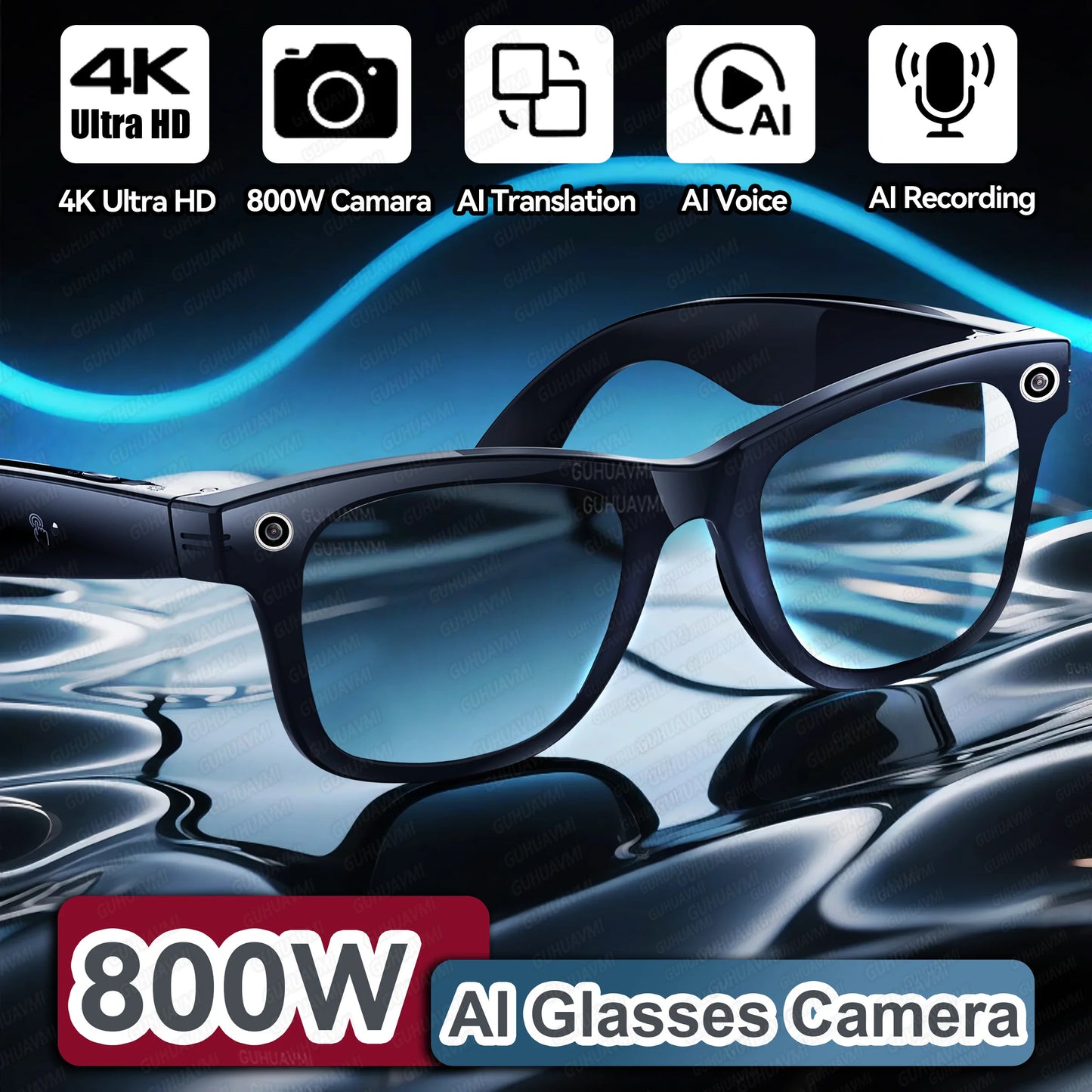Titanium Frame Sunglasses With Camera Instant Translation On The Go