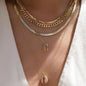 Women's Goldtone Necklace Set With Braided Bead Chains And Star Pendants In Five-Length Array