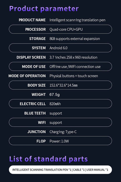 Translation Pen Scanner AI Translator For Multilingual Text