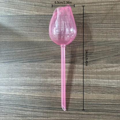Pink Tulip Plant Watering Balls - Automatic Plant Drippers for Indoor & Outdoor Plants