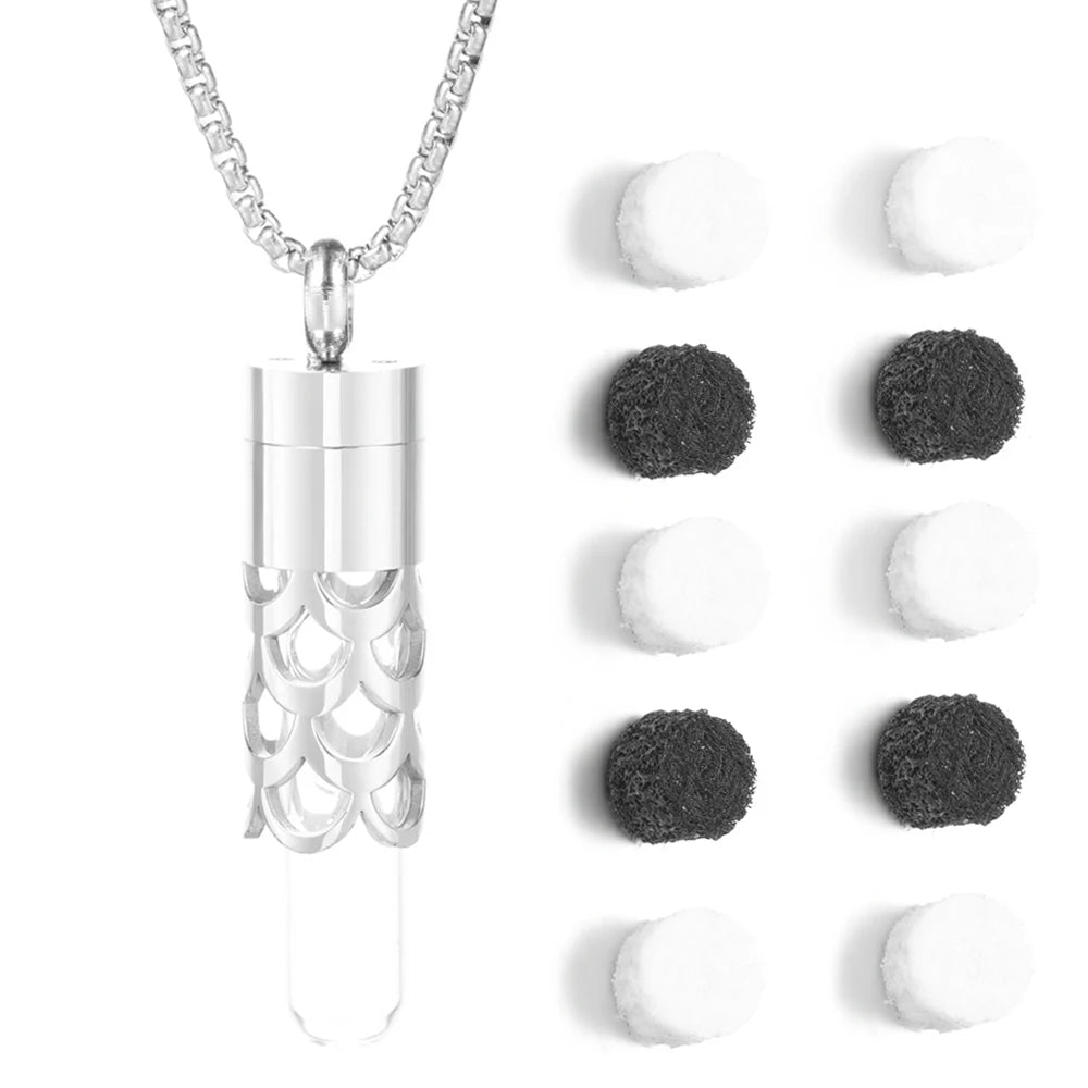 Women’s Diffuser Necklace Stainless Steel Bottle Oil Storage