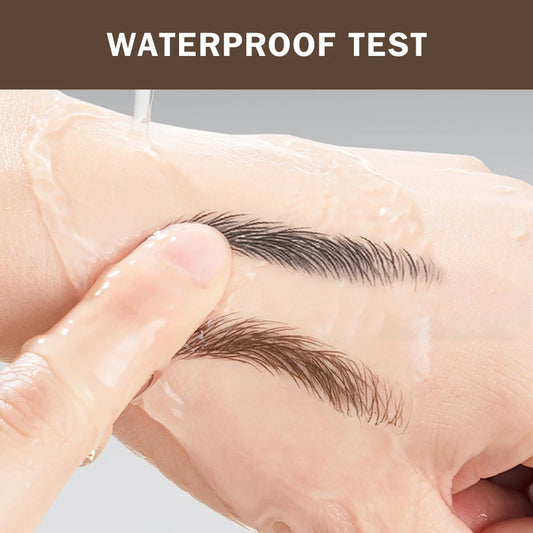 Eyebrow pen water resistant longwear makeup with smudge proof liquid formula tested under running water
