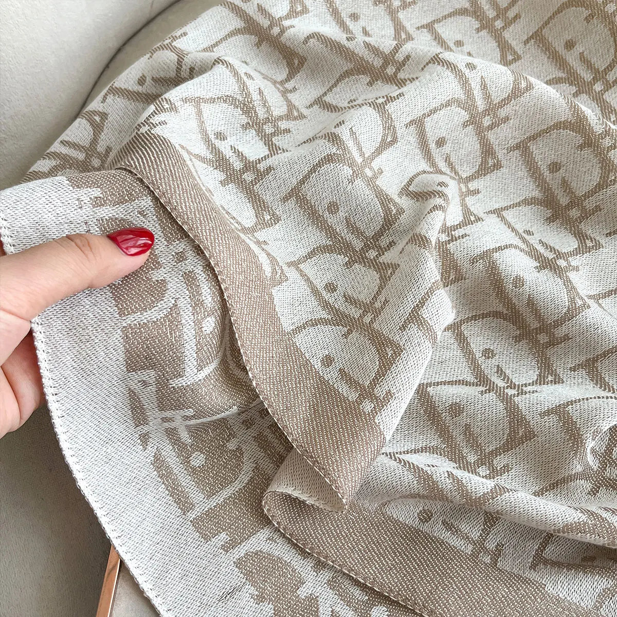 Golden Silk Blend Shawl Wrap for Women Long Scarf