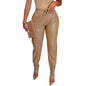 Sculpted PU Leather Pants With High Waist And Relaxed Harem Fit For Versatile Office To Evening Wear
