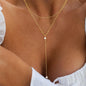 Minimalist Necklace Y Shaped Collarbone Double Layer for Daily Wear