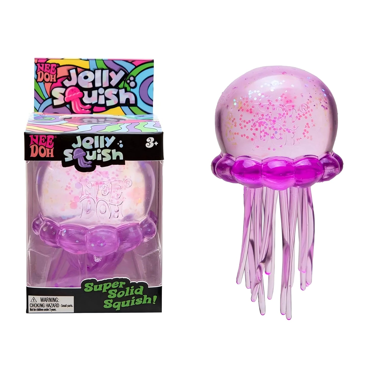 NeeDoh Jellyfish and Cube Squish Toy Made of Plastic for Stress Relief