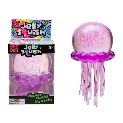NeeDoh Jellyfish and Cube Squish Toy Made of Plastic for Stress Relief