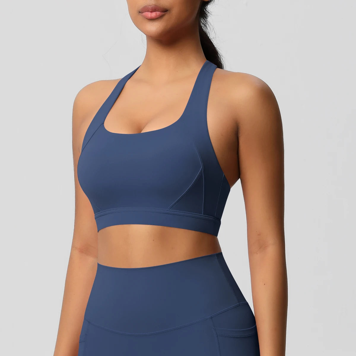 Women’s Yoga Bra Crop Top Nylon Elastane Supportive Sling Back