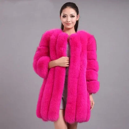 Luxe Faux Fur Jackets for Women Long Puff Sleeve Woman Coat Solid Short Warmth Outerwear Clause Ladies Elegant Streetwear