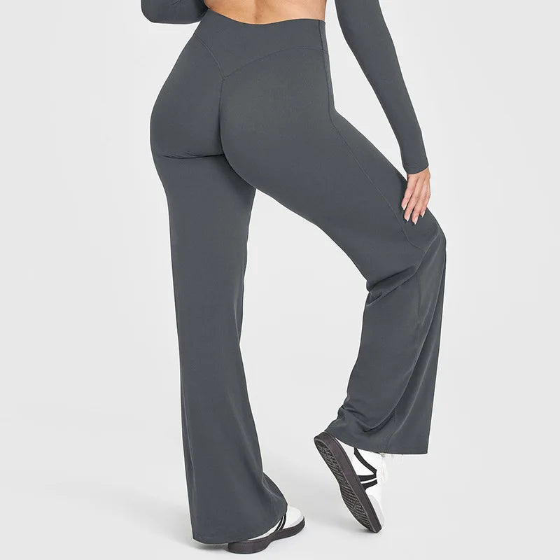 Yoga Pants Mid Rise Straight Leg Fit Second Skin Feel