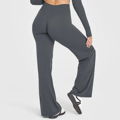 Yoga Pants Mid Rise Straight Leg Fit Second Skin Feel