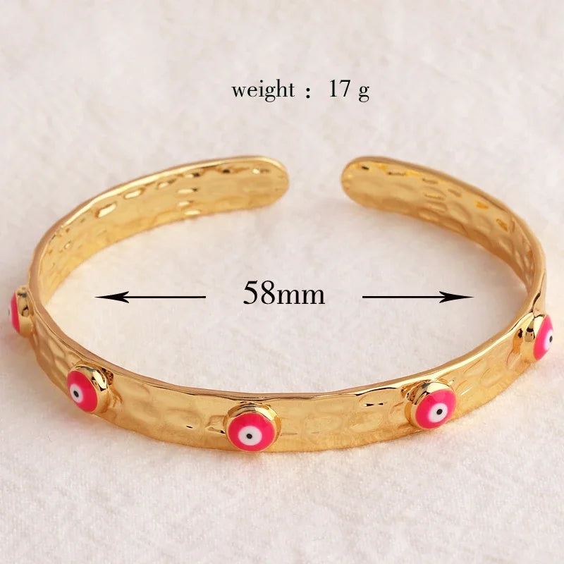Women’s gold-plated evil eye crystal cuff bracelet
