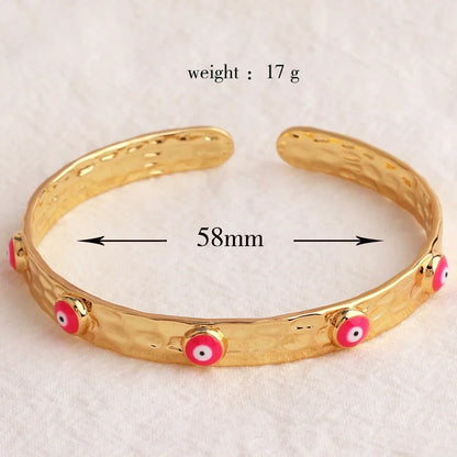 Women’s gold-plated evil eye crystal cuff bracelet