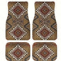 4Pcs Bohemian Car Floor Mats Rubber Back Heavy Duty Persian Carpet Dirty Resistant Car Decoration Car Floor Protector Rugs