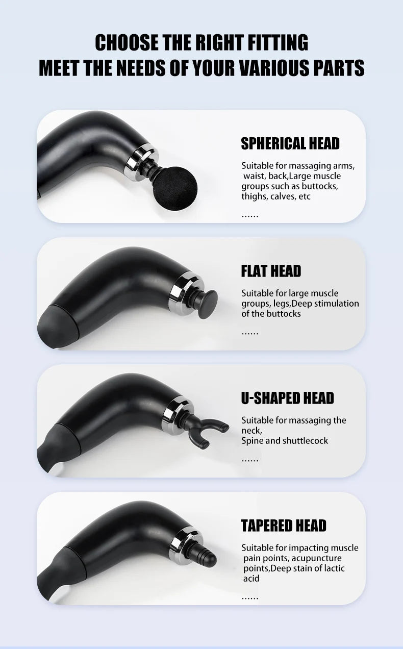 Electric Fascia Gun Massager - Deep Tissue Trigger Point Massage Machine for Body Relaxation